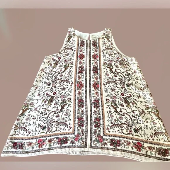 EUC! MAX STUDIO FLOWERED SLEEVELESS BLOUSE - Picture 5 of 11